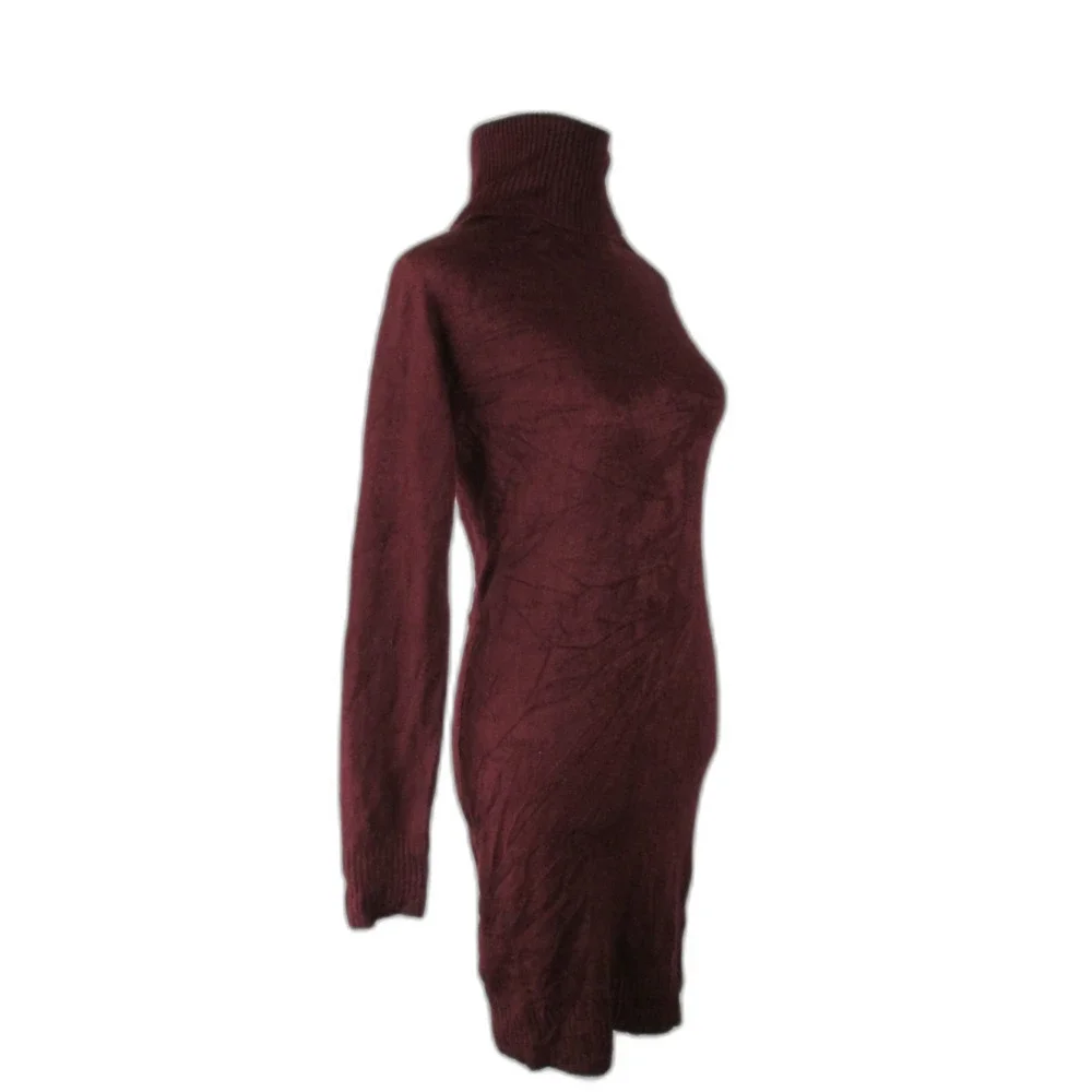 Forever 21 Sweater Dress Burgundy Turtleneck Long Sleeve Acrylic S (RK81) - Picture 10 of 10